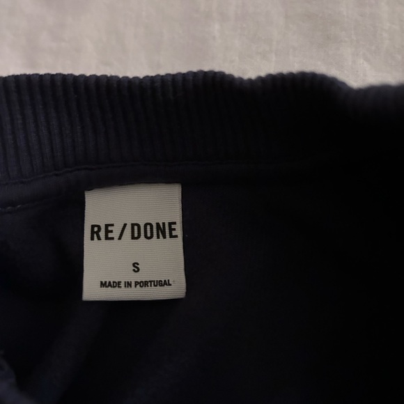 Re/Done Navy Velour Sweatshirt - Picture 4 of 4